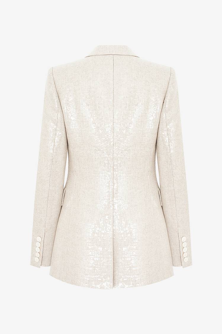 Sly 010 Langer Blazer mit Pailetten Kostenlose Rückgabe