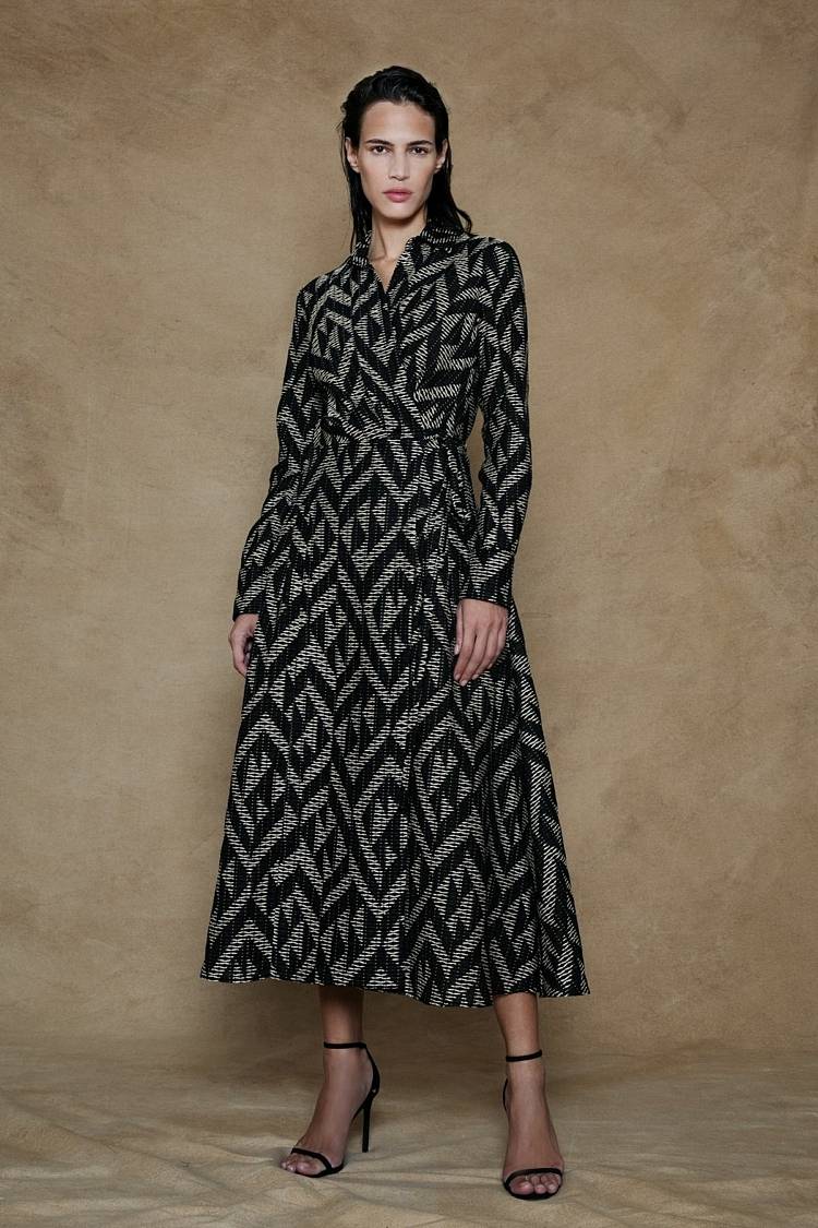 Sly 010 Midi-Wickelkleid mit grafischem Muster Begrenzte Freigabe