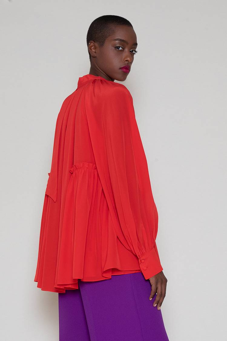 Sly 010 Seidenbluse mit Schluppe Neueste Stile