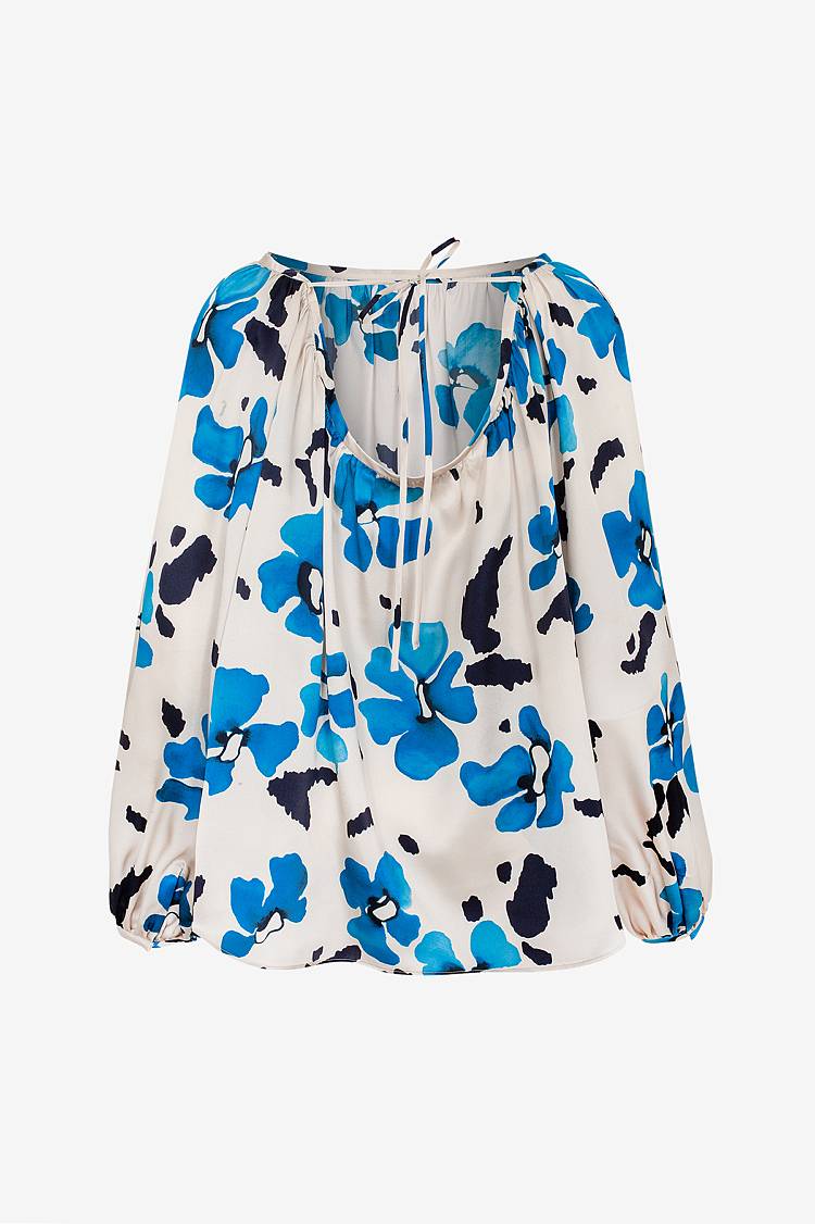 Sly 010 Seidenbluse mit weitem Kragen Rabatt