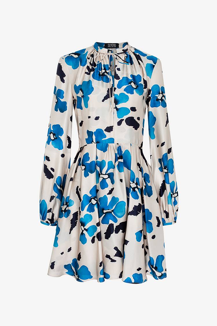 Sly 010 Kleid aus Seide mit Blumenmuster Begrenztes Angebot