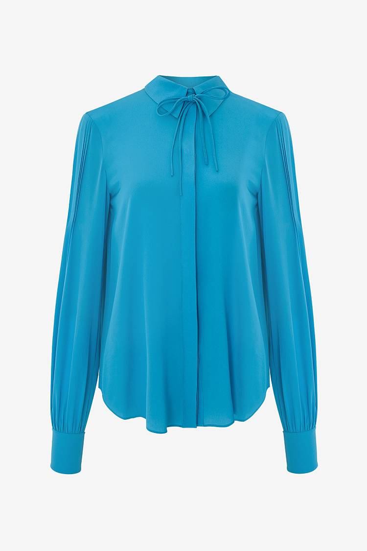 Sly 010 Seidenbluse mit plissierten Ärmeln Online Shopping