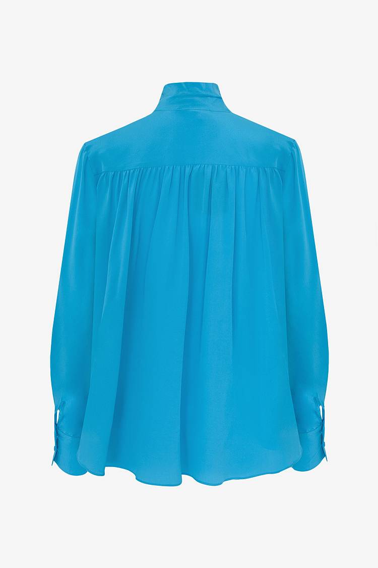 Sly 010 Klassische Seidenbluse mit Schluppe Exklusive Angebote