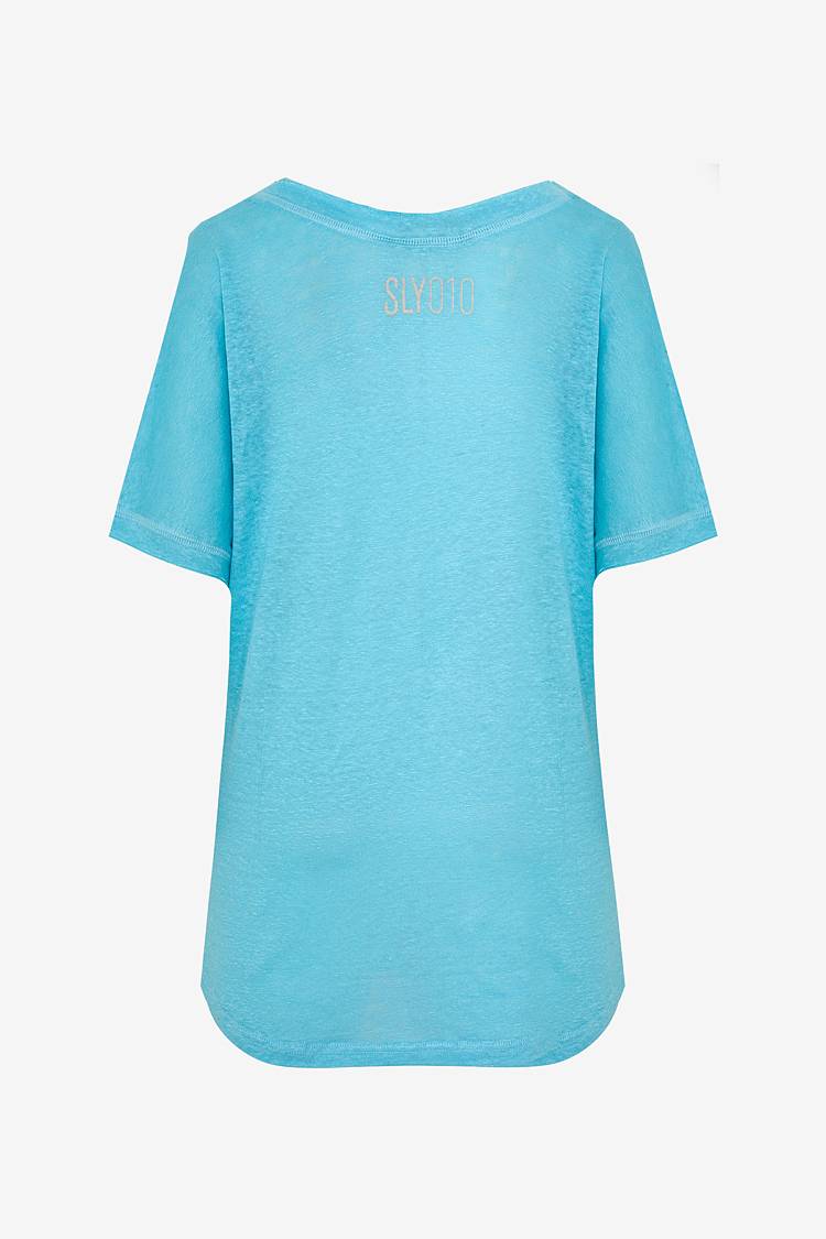Sly 010 Leinen T-Shirt mit V-Ausschnitt Räumungsverkauf