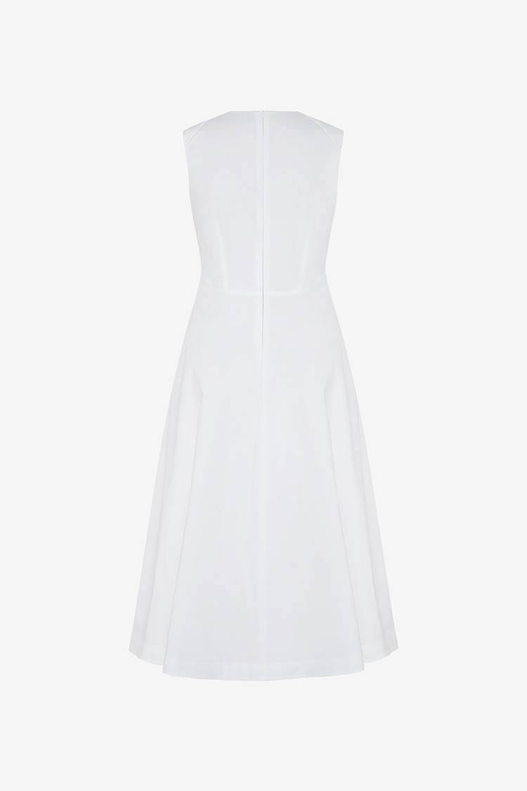 Sly 010 Midi-Kleid mit Volant aus Baumwollpopeline Begrenztes Angebot
