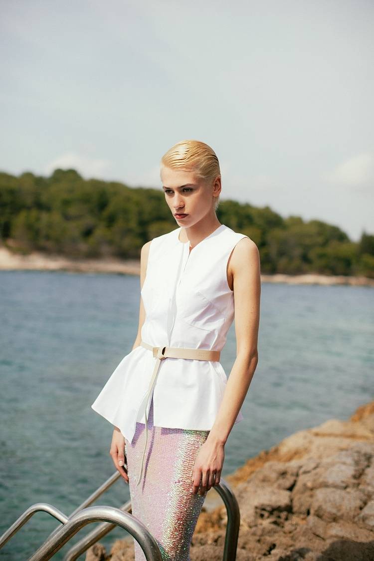Sly 010 Top mit Volant aus Baumwollpopelin Cyber Monday