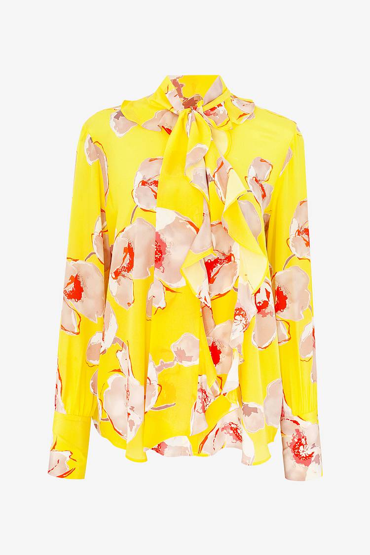Sly 010 Seidenbluse mit Bindekragen Valentinstagsangebot