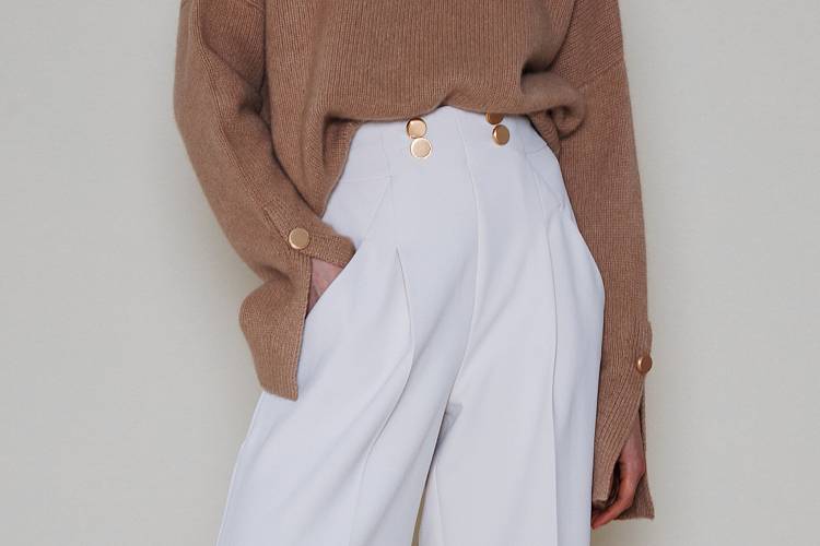 Sly 010 Weite Hose mit Zierknöpfen Neueste Mode