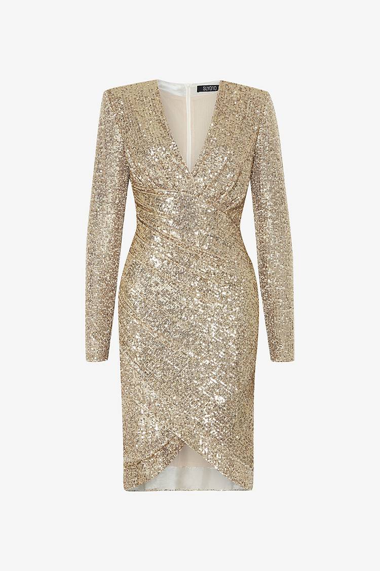 Sly 010 Hochgeschlitztes Pailettenkleid Nur für heute