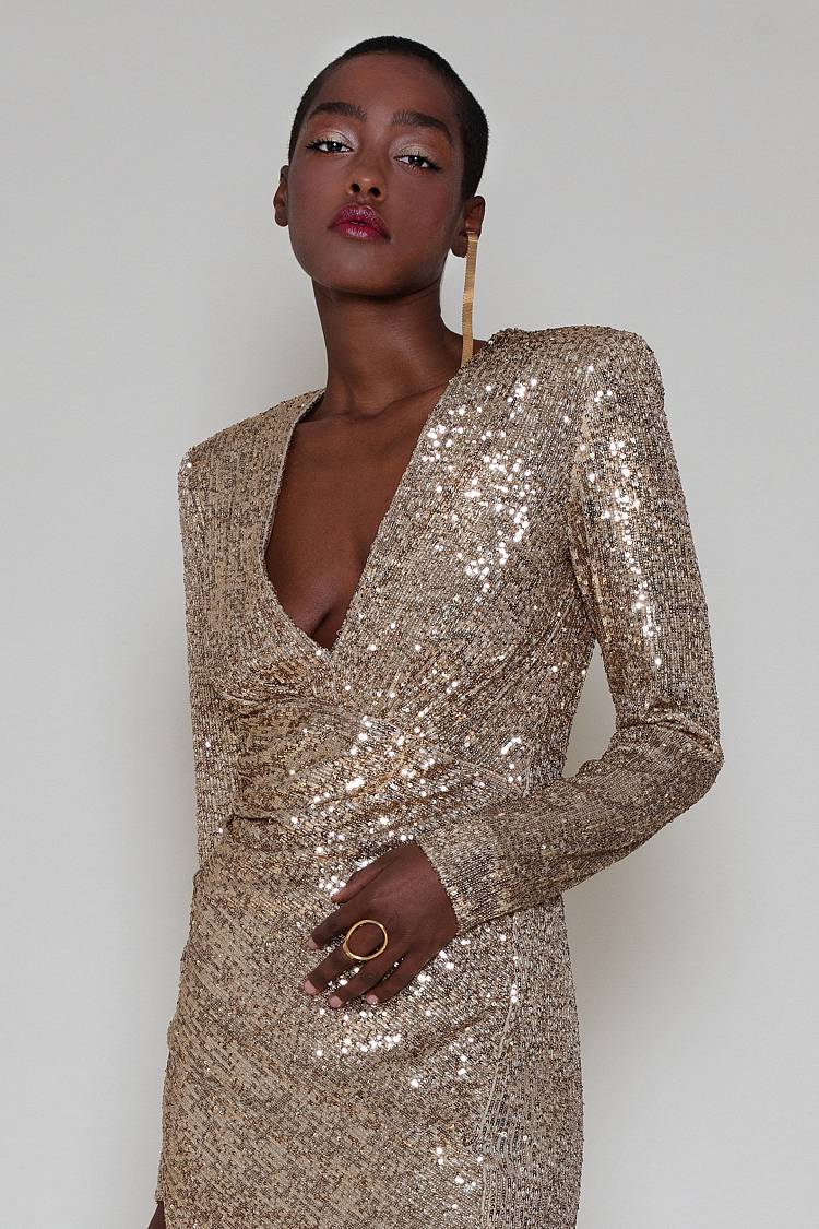 Sly 010 Hochgeschlitztes Pailettenkleid Nur für heute
