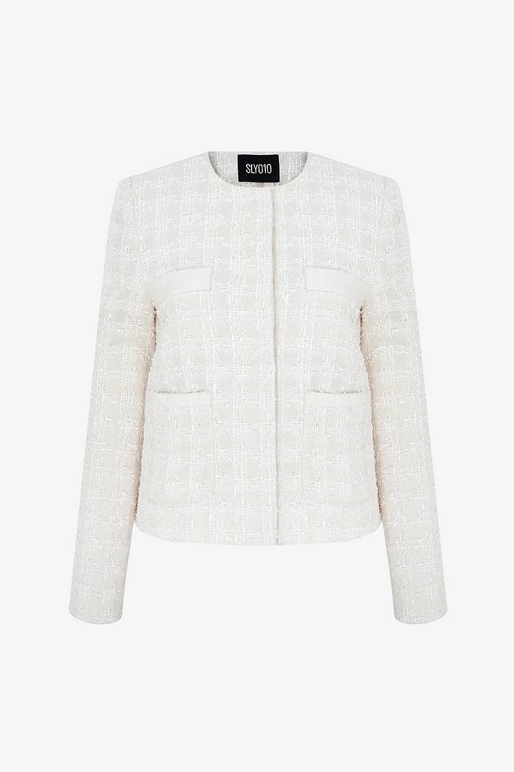 Sly 010 Jacke aus Tweed mit verdeckter Knopfleiste Nur noch ein Tag übrig