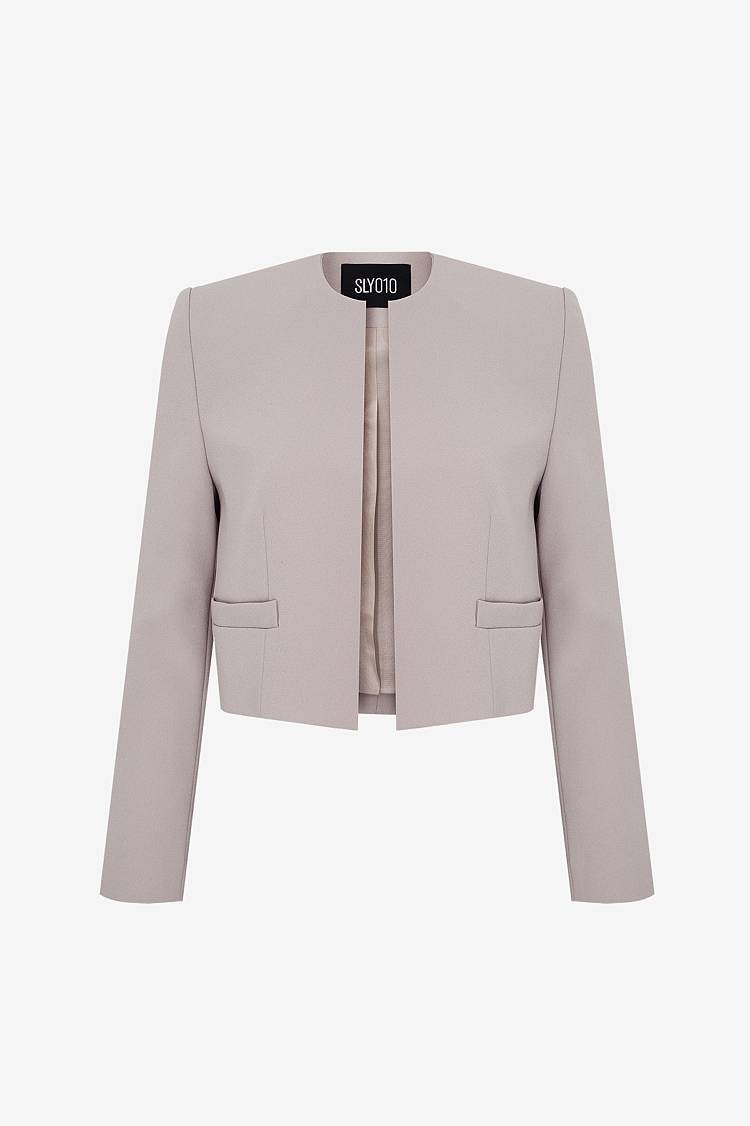 Sly 010 Kurze Jacke aus Crêpe-Envers-Satin