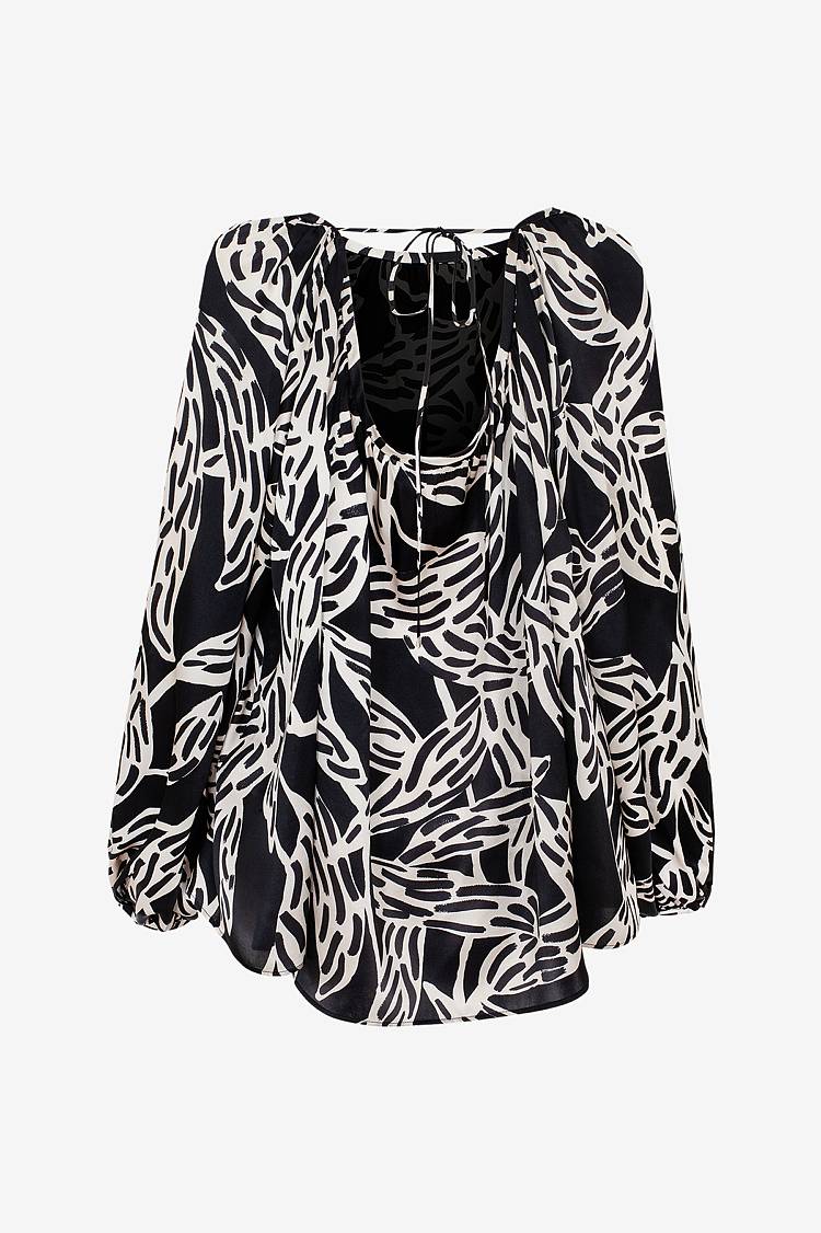 Sly 010 Seidenbluse mit weitem Kragen Valentinstagsangebot