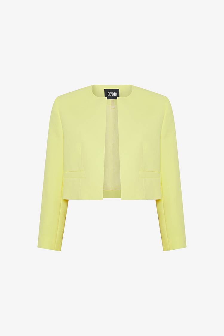 Sly 010 Kurze Jacke aus Crêpe-Envers-Satin Bis zu 65% Rabatt