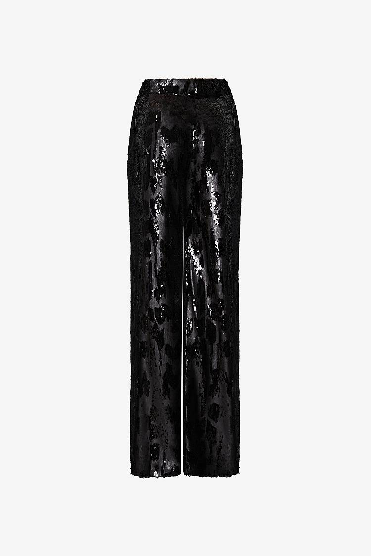 Sly 010 Ausgestellte Hose mit matten und schimmernden Pailletten Kostenloser Versand