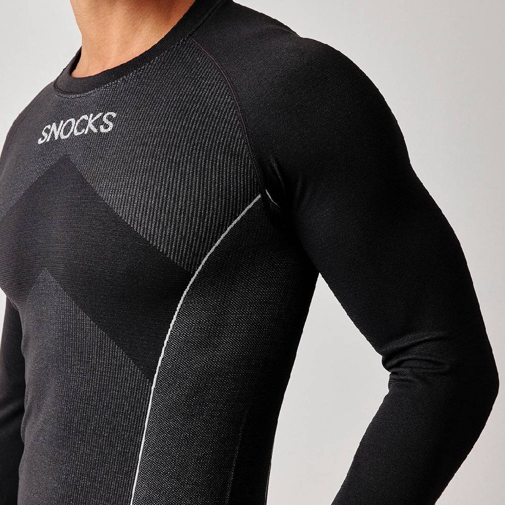 Snocks Thermounterwäsche Herren mit Daumenloch aus recyceltem Polyester Großer Ausverkauf