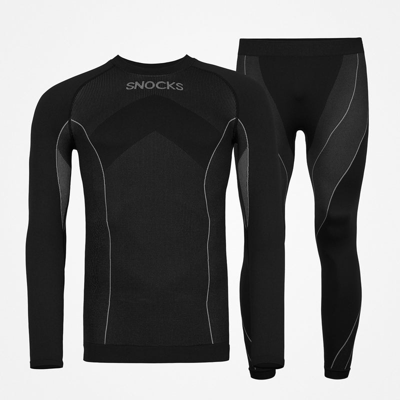 Snocks Thermounterwäsche Herren mit Daumenloch aus recyceltem Polyester Räumungsverkauf