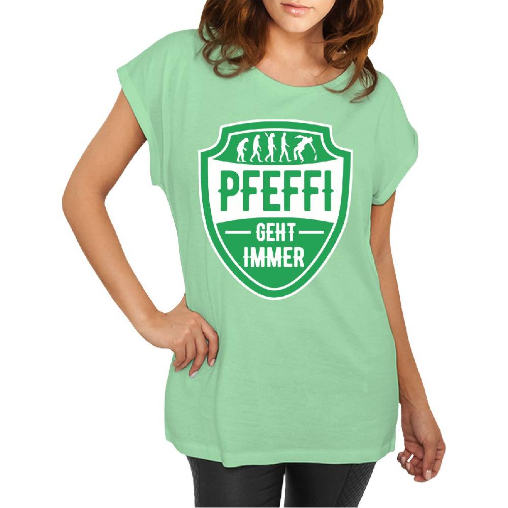 Spass Kostet Longshirt Damen weit geschnitten Pfefferminz geht immer Saisonale Angebote