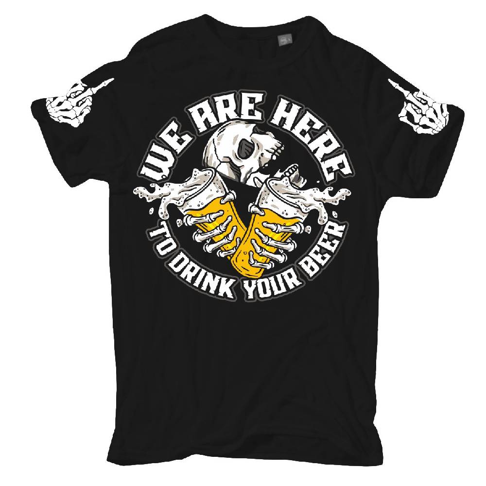 Spass Kostet Übergrößen Männer T-Shirt We are here to DRINK your BEER 3XL bis 8XL
