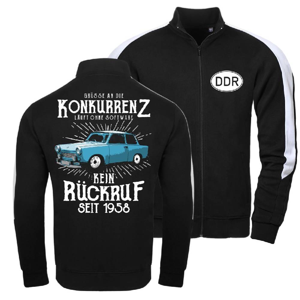 Spass Kostet Männer Trainingsjacke mit Streifen DDR Grüße an die Konkurrenz KEIN RÜCKRUF