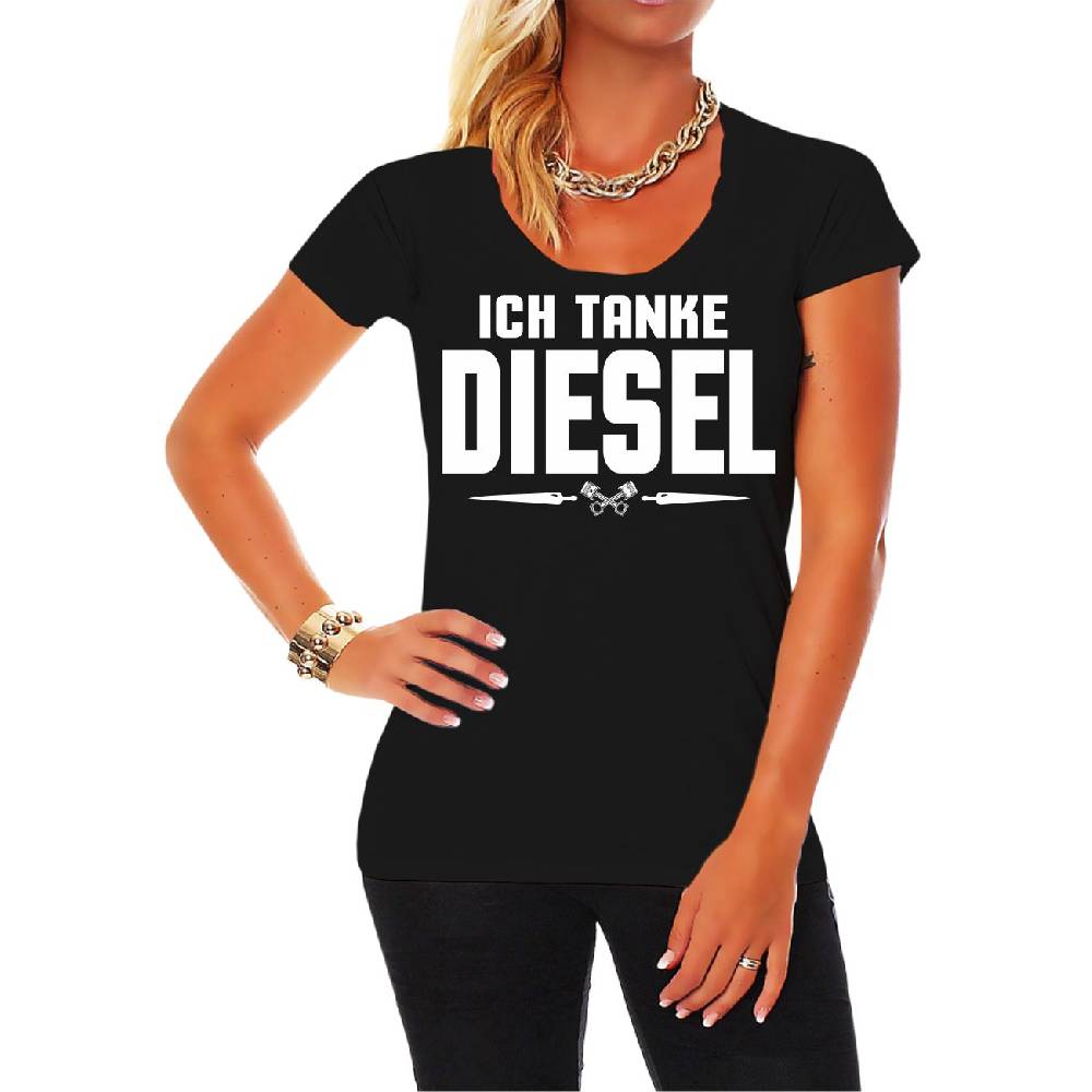 Spass Kostet Frauen Shirt Ich tanke Diesel Online Shopping