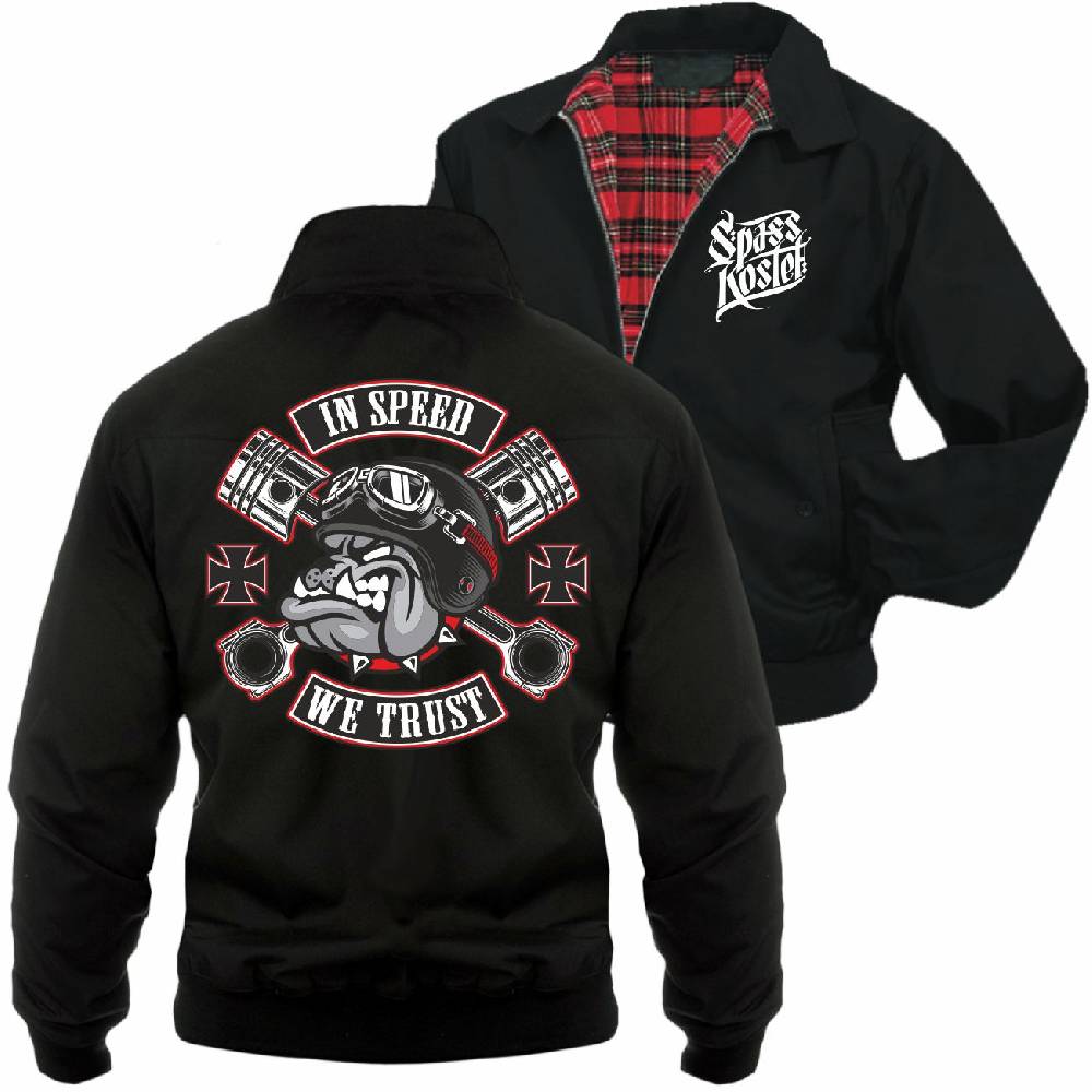 Spass Kostet Männer Harrington Jacke In Speed we Trust