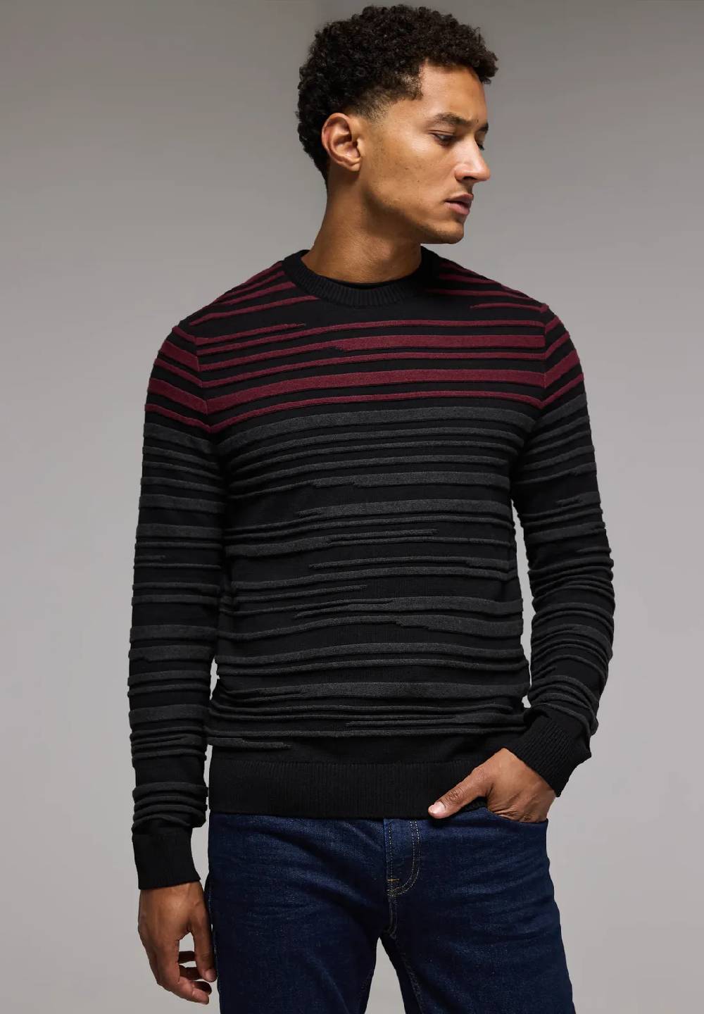 Street One Pullover mit Strukturstreifen