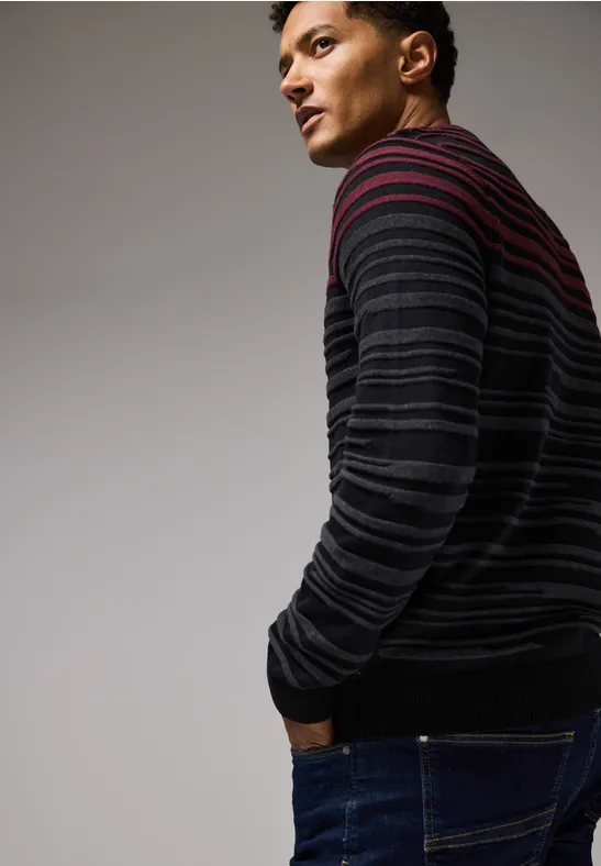 Street One Pullover mit Strukturstreifen Begrenzte Freigabe