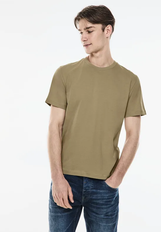Street One Basic T-Shirt in Unifarbe VIP-Rabatte