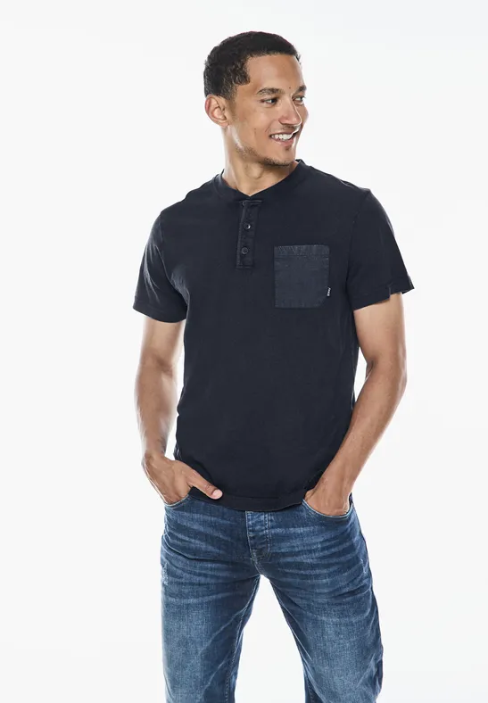 Street One Garment dye Henley Shirt Super Sparpreis