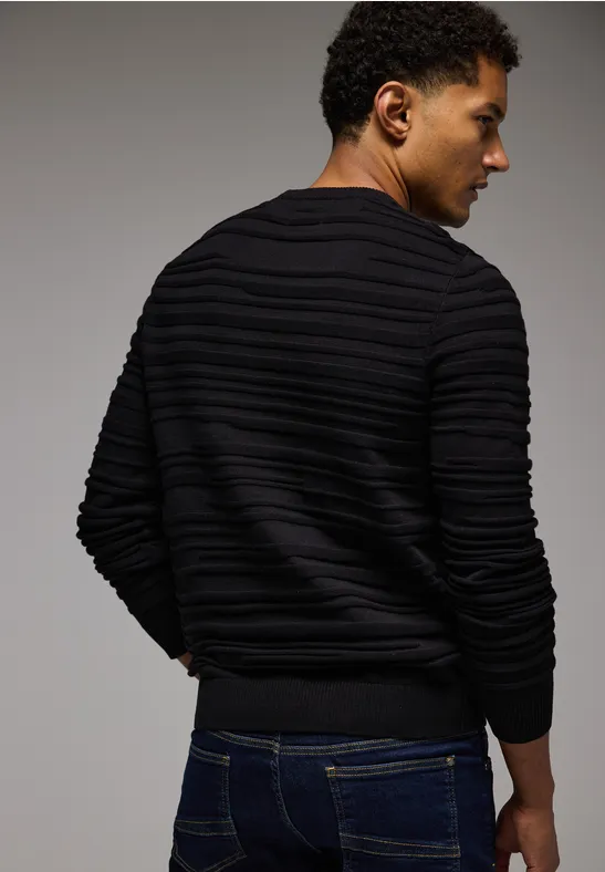 Street One Pullover mit Strukturstreifen Discount Store für neue Produkte