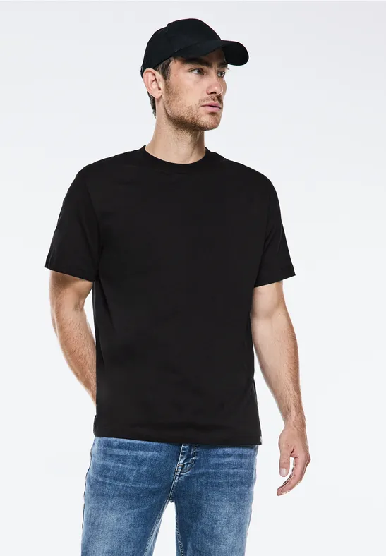 Street One Basic T-Shirt in Unifarbe Lagerräumung