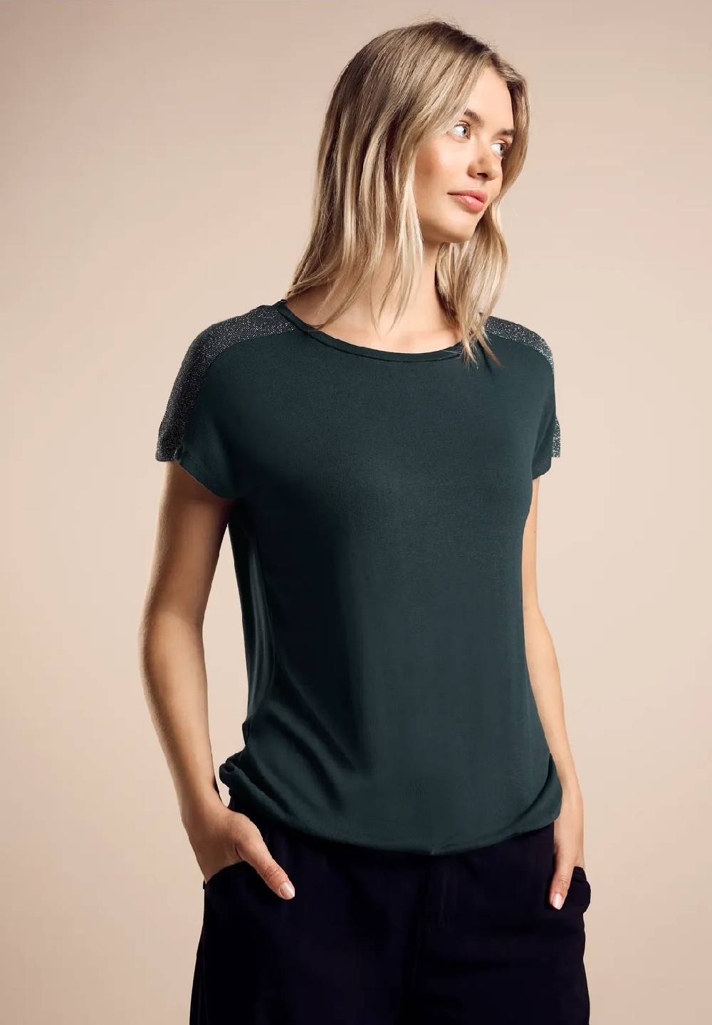 Street One T-Shirt mit Glanz-Detail