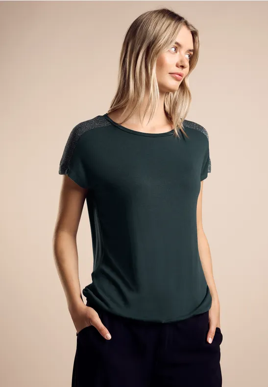 Street One T-Shirt mit Glanz-Detail Weihnachtsangebot