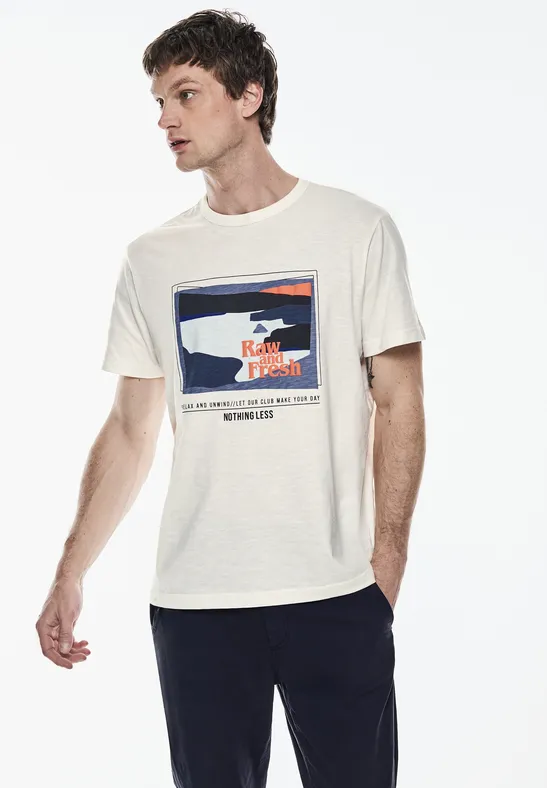 Street One Slub T-Shirt mit Print Letzte 3 Tage