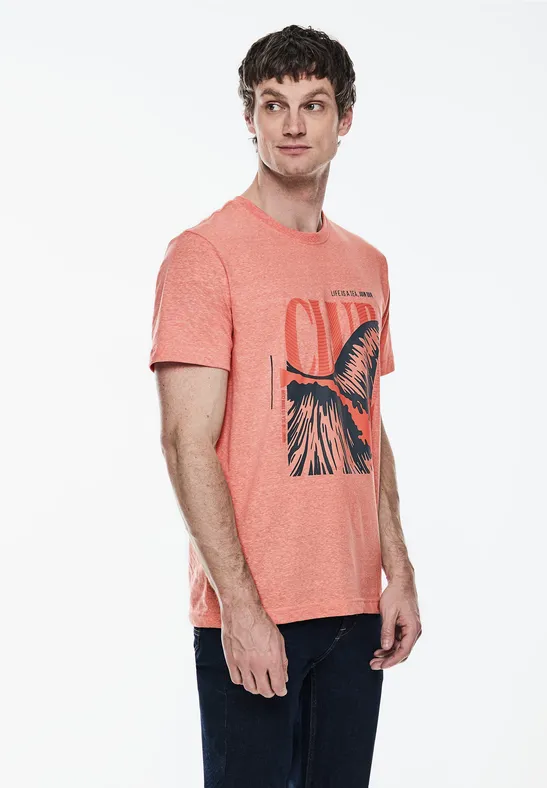 Street One Melange T-Shirt mit Print Nur noch ein Tag übrig