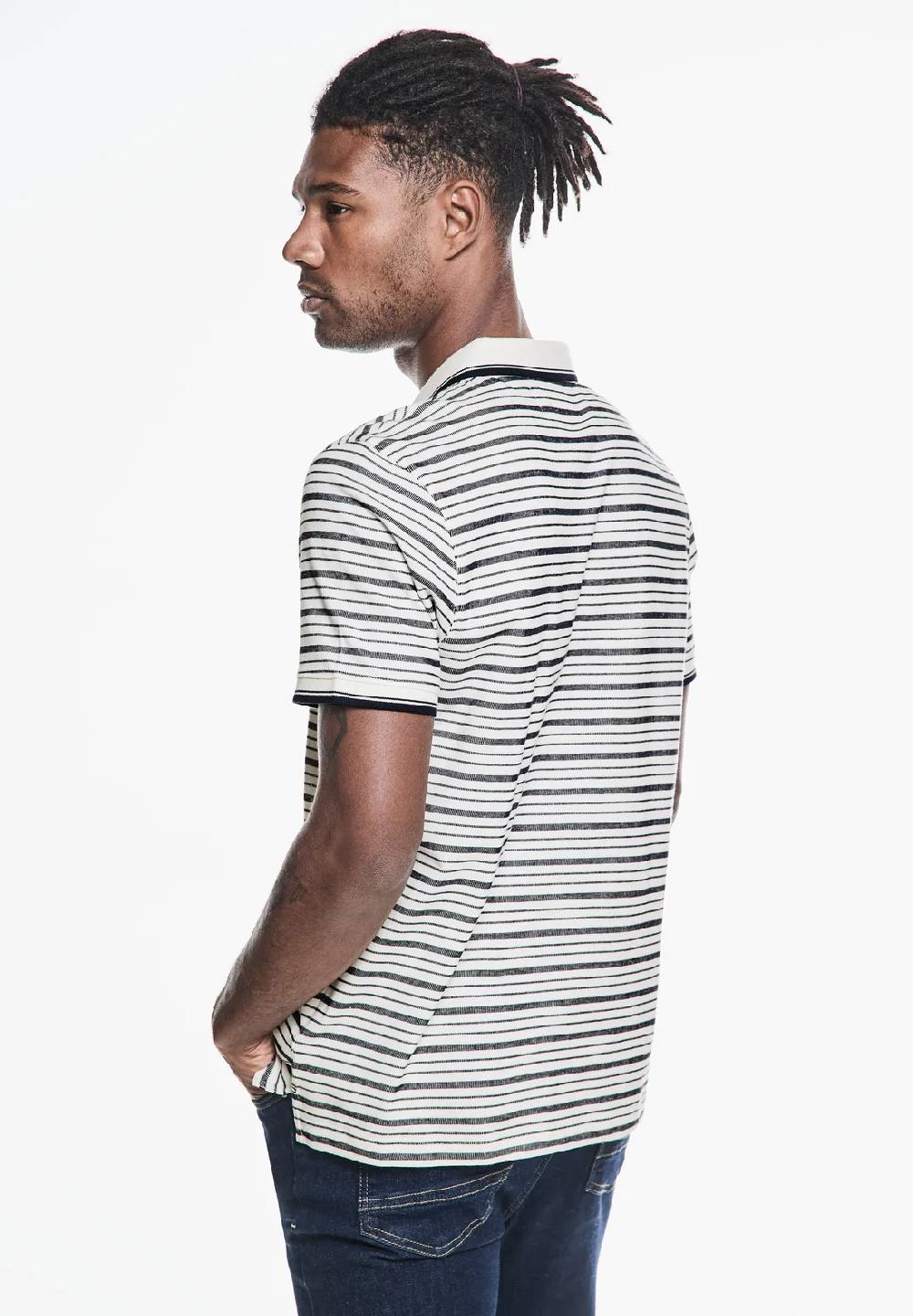 Street One Streifen Struktur Poloshirt Clearance-Verkauf