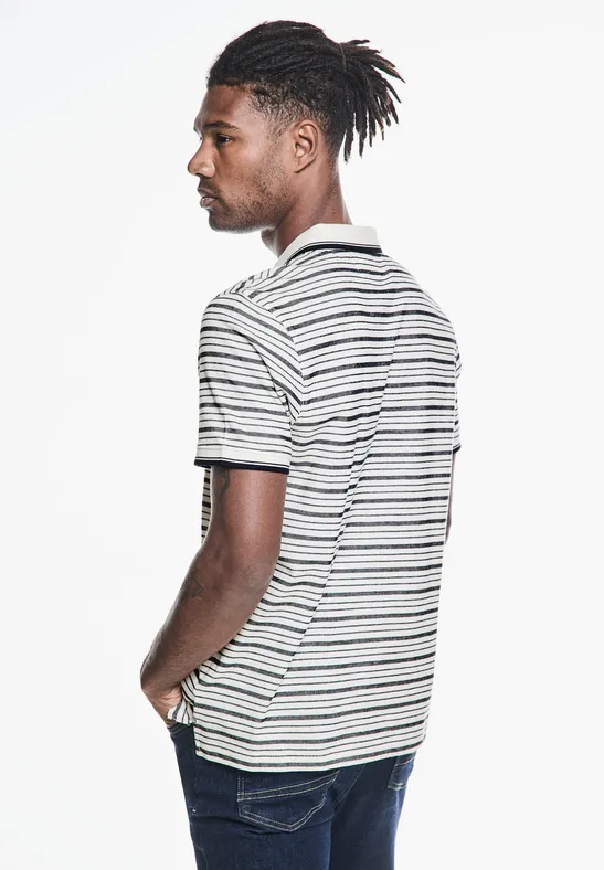Street One Streifen Struktur Poloshirt Clearance-Verkauf