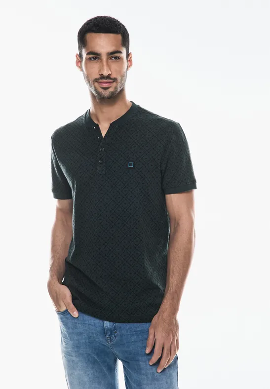Street One Gemustertes Henley T-Shirt Begrenzt auf 3 Tage