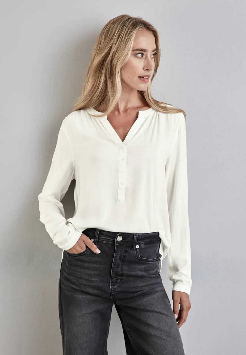 Street One Basic Bluse in Unifarbe