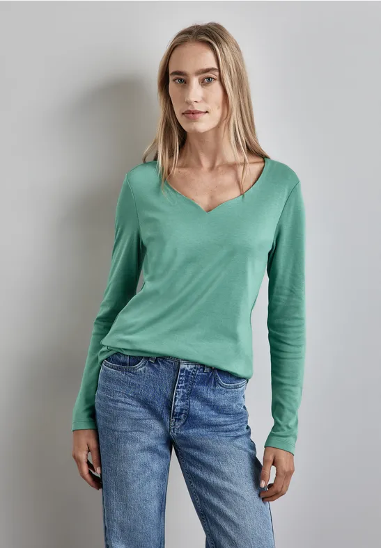 Street One Shirt mit Herzausschnitt Blitzverkäufe