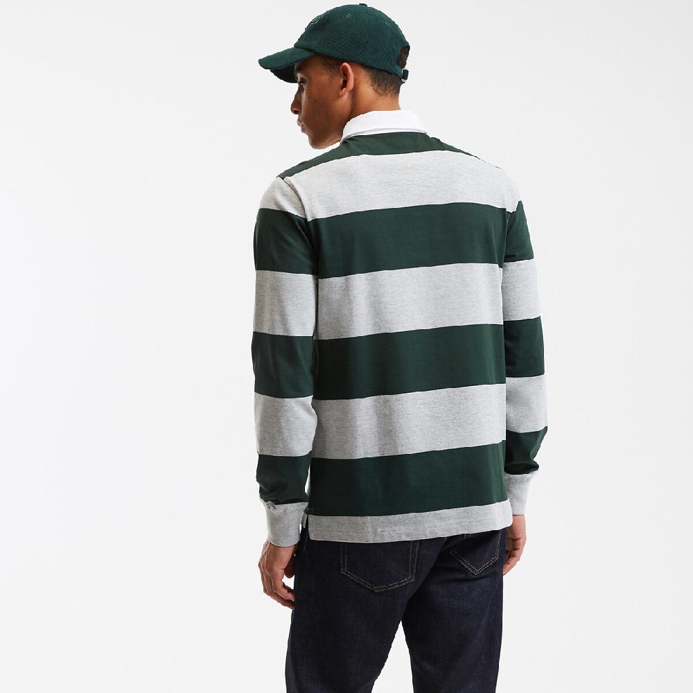 laredoute Gestreiftes Poloshirt lange Ärmel grau grün gestreift LA REDOUTE COLLECTIONS Heißer Verkauf