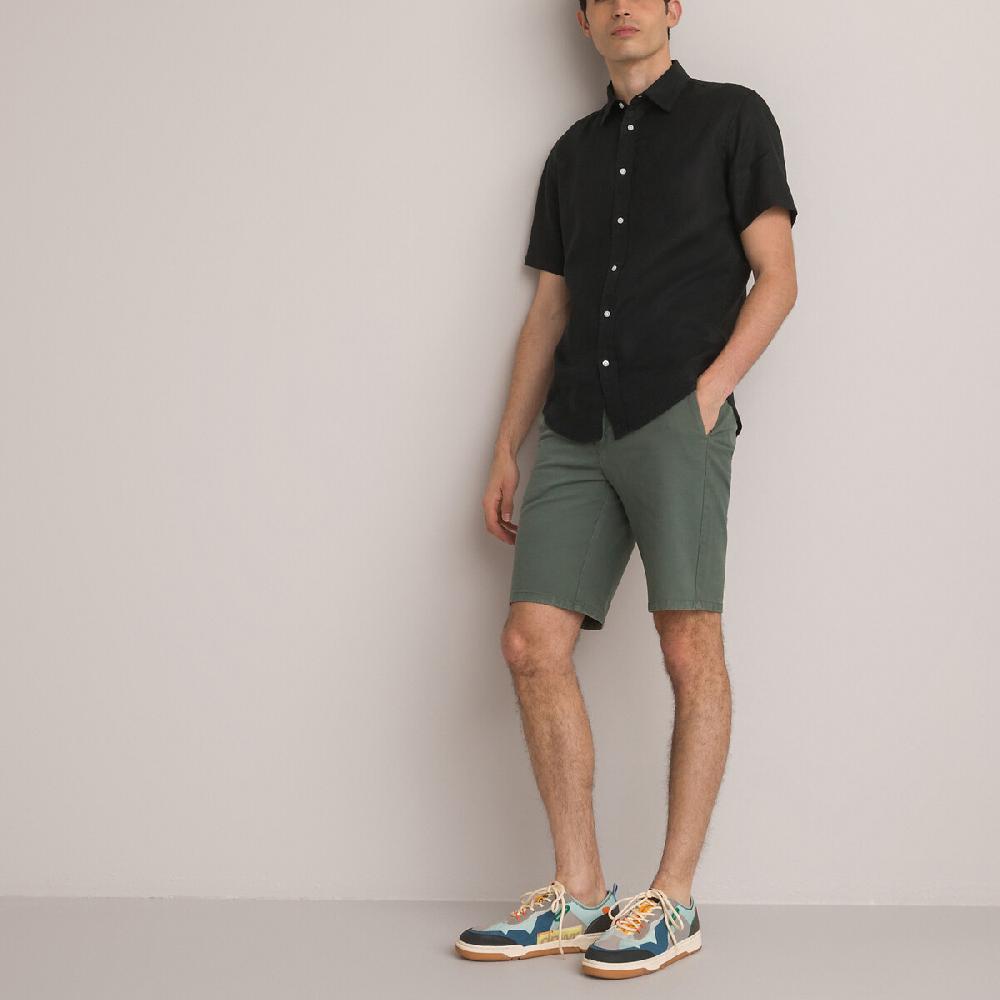 laredoute Kurzärmeliges Leinenhemd Regular-Fit schwarz LA REDOUTE COLLECTIONS Große Rabatte
