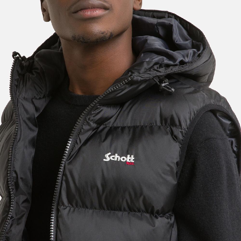laredoute Ärmelloses Stepp-Gilet Idaho 2V mit Kapuze schwarz SCHOTT Exklusivangebot