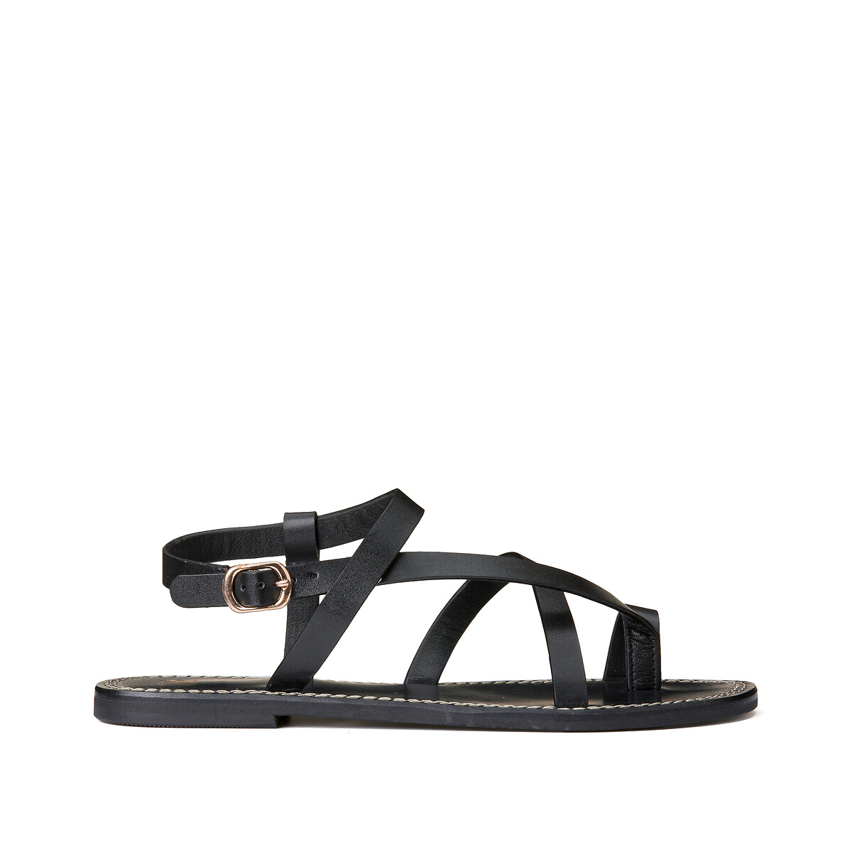 laredoute Signature-Zehensandalen aus Leder schwarz LA REDOUTE COLLECTIONS Tiefpreis