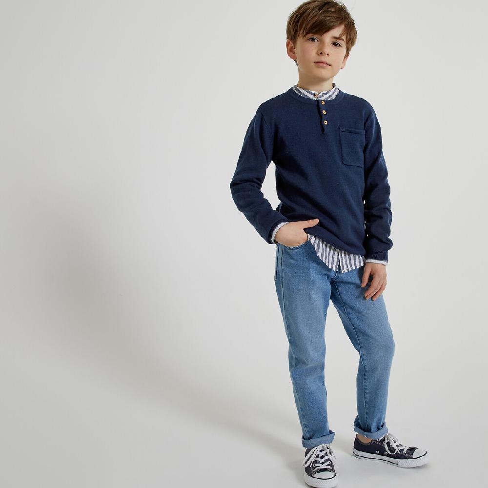 laredoute Feinstrickpullover mit Henley-Ausschnitt marine LA REDOUTE COLLECTIONS Bis zu 60% Rabatt