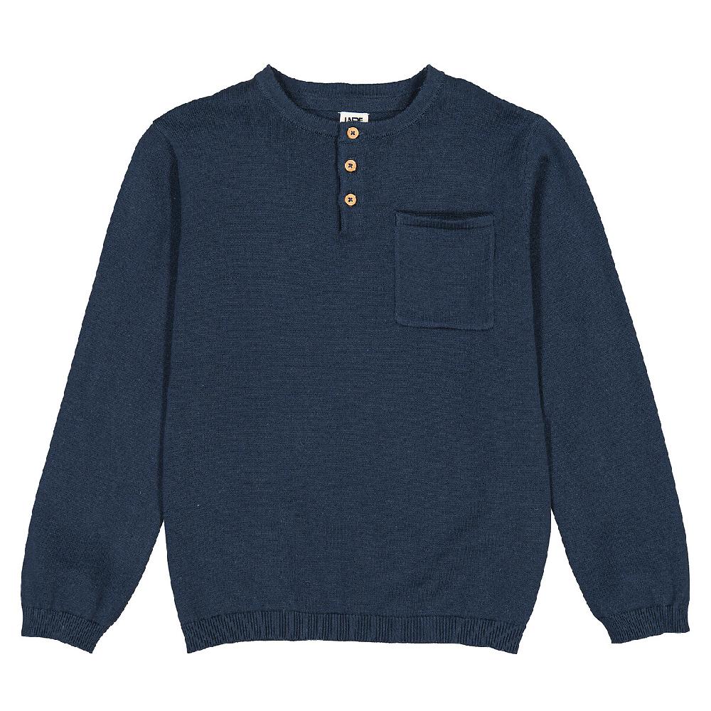 laredoute Feinstrickpullover mit Henley-Ausschnitt marine LA REDOUTE COLLECTIONS Bis zu 60% Rabatt
