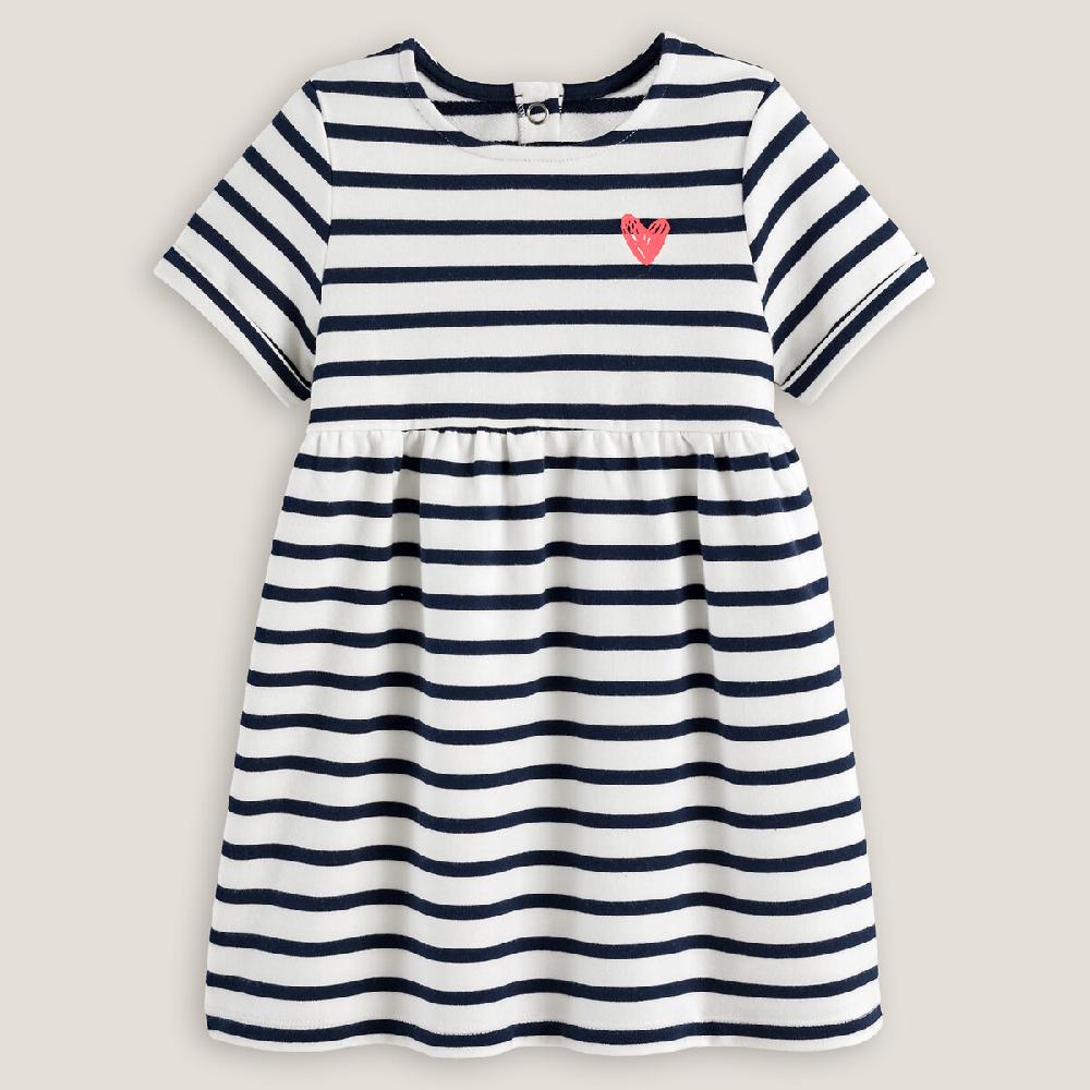 laredoute Gestreiftes Sweatkleid mit kurzen Ärmeln gestreift LA REDOUTE COLLECTIONS Discount Store für neue Produkte