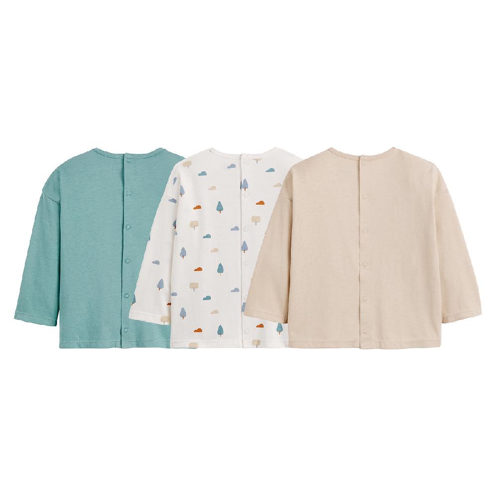 laredoute 3er-Pack Langarm-Shirts blau/beige LA REDOUTE COLLECTIONS Black Friday Preise