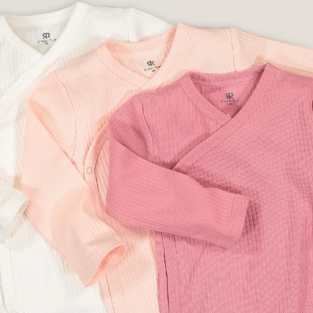 laredoute 3er-Pack Bodys für Neugeborene aus Bio-Baumwolle ecru + rosa LA REDOUTE COLLECTIONS Online